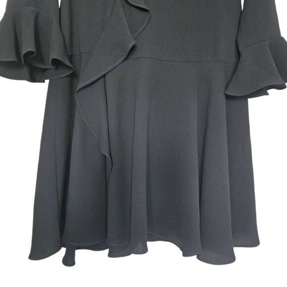 Shoshanna Windham Asymmetric Ruffle Black Shift Dress Size 4 - Picture 8 of 12